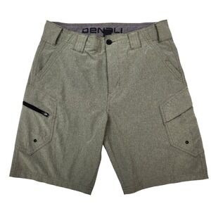 Denali Men's Hybrid Tech Heather Olive Green Cargo Shorts Sz 32 Utility Outdoors